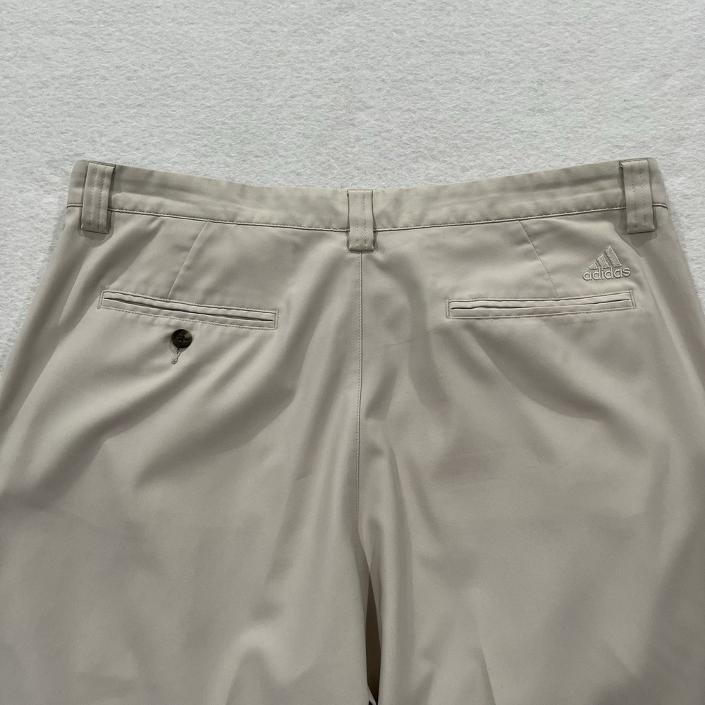 Adidas Golf Pants Mens 36x30 Beige Tan Climalite Flat Front Preppy Country Club - Picture 2 of 9